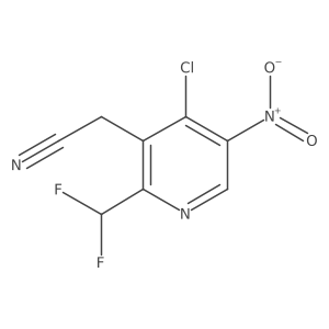 2-(4-Chloro-2-(difluoromethyl)-5-nitropyridin-3-yl)acetonitrile Structure