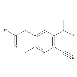 2-(6-Cyano-5-(difluoromethyl)-2-methylpyridin-3-yl)acetic acid Structure