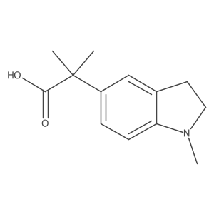 2-methyl-2-(1-methyl-2,3-dihydro-1H-indol-5-yl)propanoic acid结构式
