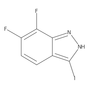 6,7-Difluoro-3-iodo-1H-indazole结构式