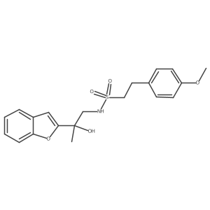 N-(2-(benzofuran-2-yl)-2-hydroxypropyl)-2-(4-methoxyphenyl)ethanesulfonamide结构式