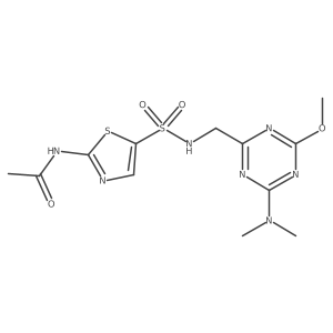 N-(5-(N-((4-(dimethylamino)-6-methoxy-1,3,5-triazin-2-yl)methyl)sulfamoyl)thiazol-2-yl)acetamide Structure