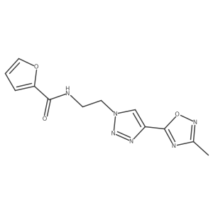 N-(2-(4-(3-methyl-1,2,4-oxadiazol-5-yl)-1H-1,2,3-triazol-1-yl)ethyl)furan-2-carboxamide结构式