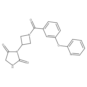 3-(1-(3-(Pyridin-2-yloxy)benzoyl)azetidin-3-yl)imidazolidine-2,4-dione结构式
