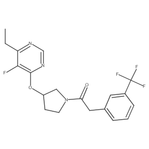 1-(3-((6-Ethyl-5-fluoropyrimidin-4-yl)oxy)pyrrolidin-1-yl)-2-(3-(trifluoromethyl)phenyl)ethanone Structure