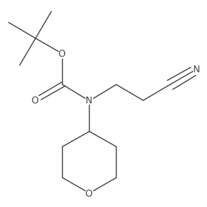 tert-butyl N-(2-cyanoethyl)-N-(oxan-4-yl)carbamate结构式
