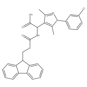 2-[1-(3-chlorophenyl)-3,5-dimethyl-1H-pyrazol-4-yl]-2-({[(9H-fluoren-9-yl)methoxy]carbonyl}amino)acetic acid Structure