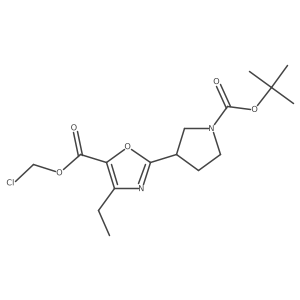 Chloromethyl 2-{1-[(tert-butoxy)carbonyl]pyrrolidin-3-yl}-4-ethyl-1,3-oxazole-5-carboxylate结构式