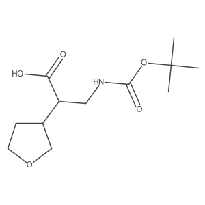 3-((tert-Butoxycarbonyl)amino)-2-(tetrahydrofuran-3-yl)propanoic acid Structure