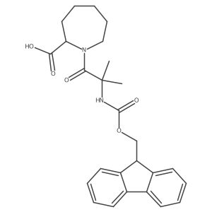 1-[2-({[(9H-fluoren-9-yl)methoxy]carbonyl}amino)-2-methylpropanoyl]azepane-2-carboxylic acid结构式