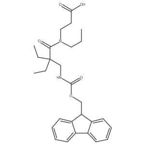 3-{2-ethyl-2-[({[(9H-fluoren-9-yl)methoxy]carbonyl}amino)methyl]-N-propylbutanamido}propanoic acid结构式