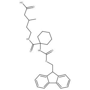 5-{[1-({[(9H-fluoren-9-yl)methoxy]carbonyl}amino)cyclohexyl]formamido}-3-methylpentanoic acid结构式