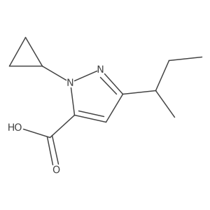 3-(butan-2-yl)-1-cyclopropyl-1H-pyrazole-5-carboxylic acid结构式