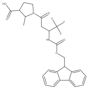 1-[3-({[(9H-fluoren-9-yl)methoxy]carbonyl}amino)-4,4,4-trifluorobutanoyl]-2-methylpyrrolidine-3-carboxylic acid结构式