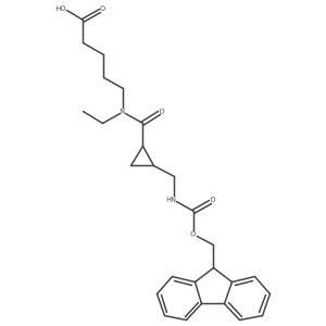 5-(N-ethyl-1-{2-[({[(9H-fluoren-9-yl)methoxy]carbonyl}amino)methyl]cyclopropyl}formamido)pentanoic acid Structure