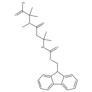 2-[3-({[(9H-fluoren-9-yl)methoxy]carbonyl}amino)-N,3-dimethylbutanamido]-2-methylpropanoic acid Structure