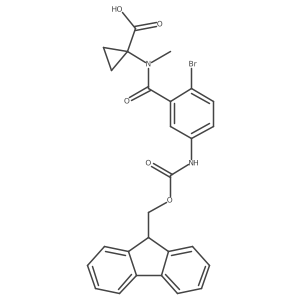 1-[N-methyl2-bromo-5-({[(9H-fluoren-9-yl)methoxy]carbonyl}amino)benzamido]cyclopropane-1-carboxylic acid Structure