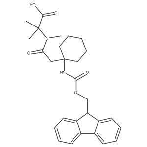 2-{2-[1-({[(9H-fluoren-9-yl)methoxy]carbonyl}amino)cyclohexyl]-N-methylacetamido}-2-methylpropanoic acid Structure