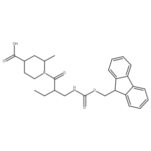 1-{2-[({[(9H-fluoren-9-yl)methoxy]carbonyl}amino)methyl]butanoyl}-2-methylpiperidine-4-carboxylic acid结构式