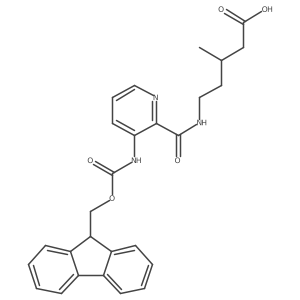 5-{[3-({[(9H-fluoren-9-yl)methoxy]carbonyl}amino)pyridin-2-yl]formamido}-3-methylpentanoic acid结构式