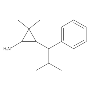 rac-(1R,3S)-2,2-dimethyl-3-(2-methyl-1-phenylpropyl)cyclopropan-1-amine结构式