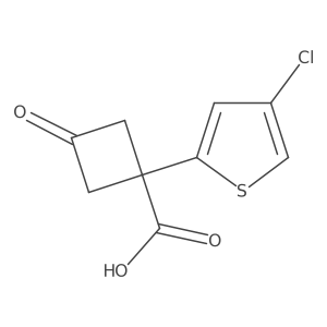 1-(4-Chlorothiophen-2-yl)-3-oxocyclobutane-1-carboxylic acid Structure