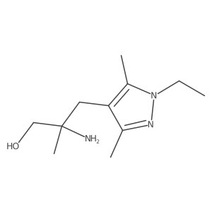 2-amino-3-(1-ethyl-3,5-dimethyl-1H-pyrazol-4-yl)-2-methylpropan-1-ol结构式