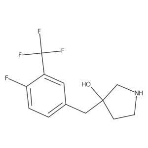 3-{[4-Fluoro-3-(trifluoromethyl)phenyl]methyl}pyrrolidin-3-ol结构式