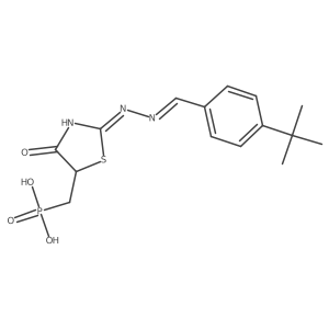 [(2-{2-[(4-Tert-butylphenyl)methylidene]hydrazin-1-yl}-4-oxo-4,5-dihydro-1,3-thiazol-5-yl)methyl]phosphonic acid结构式