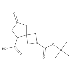 (R)-2-(tert-Butoxycarbonyl)-7-oxo-2-azaspiro[3.4]octane-5-carboxylic acid结构式