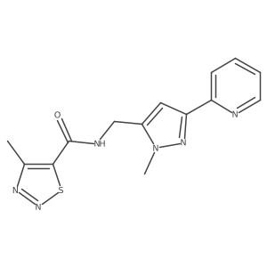 4-Methyl-N-[(2-methyl-5-pyridin-2-ylpyrazol-3-yl)methyl]thiadiazole-5-carboxamide Structure