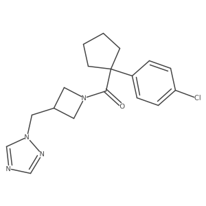 (3-((1H-1,2,4-triazol-1-yl)methyl)azetidin-1-yl)(1-(4-chlorophenyl)cyclopentyl)methanone Structure