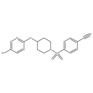 4-({4-[(5-Bromopyrimidin-2-yl)oxy]piperidin-1-yl}sulfonyl)benzonitrile结构式