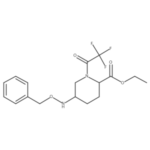 Ethyl 5-((benzyloxy)amino)-1-(2,2,2-trifluoroacetyl)piperidine-2-carboxylate结构式