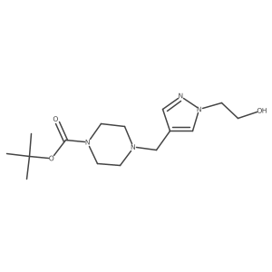 tert-butyl 4-{[1-(2-hydroxyethyl)-1H-pyrazol-4-yl]methyl}piperazine-1-carboxylate结构式