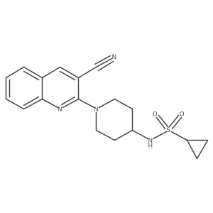 N-[1-(3-cyanoquinolin-2-yl)piperidin-4-yl]cyclopropanesulfonamide结构式