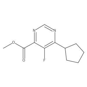 Methyl 6-cyclopentyl-5-fluoropyrimidine-4-carboxylate结构式