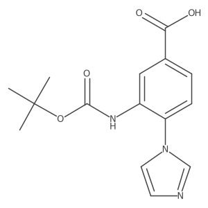 3-{[(tert-butoxy)carbonyl]amino}-4-(1H-imidazol-1-yl)benzoic acid结构式