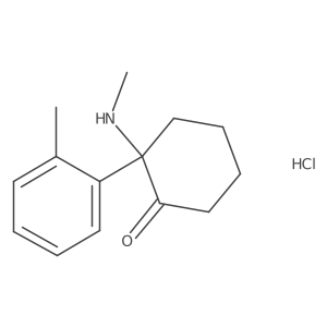 (2R)-2-(methylamino)-2-(2-methylphenyl)cyclohexan-1-one;hydrochloride Structure
