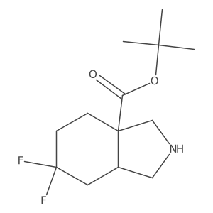 rac-tert-butyl (3aR,7aR)-6,6-difluoro-octahydro-1H-isoindole-3a-carboxylate结构式