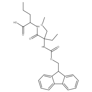 (2R)-2-[2-({[(9H-fluoren-9-yl)methoxy]carbonyl}amino)-2-(methoxymethyl)butanamido]pentanoic acid结构式
