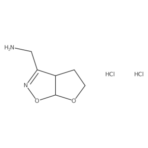 1-{3aH,4H,5H,6aH-furo[3,2-d][1,2]oxazol-3-yl}methanamine dihydrochloride结构式