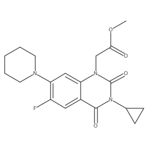 Methyl 2-[3-cyclopropyl-6-fluoro-2,4-dioxo-7-(piperidin-1-yl)-1,2,3,4-tetrahydroquinazolin-1-yl]acetate结构式