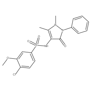 4-chloro-N-(1,5-dimethyl-3-oxo-2-phenylpyrazol-4-yl)-3-methoxybenzenesulfonamide Structure
