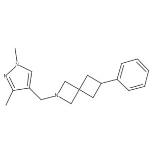 2-[(1,3-dimethyl-1H-pyrazol-4-yl)methyl]-6-phenyl-2-azaspiro[3.3]heptane Structure