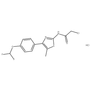 2-chloro-N-{4-[4-(difluoromethoxy)phenyl]-5-methyl-1,3-thiazol-2-yl}acetamide hydrochloride结构式