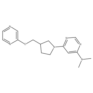 N,N-dimethyl-6-{3-[(pyrazin-2-yloxy)methyl]pyrrolidin-1-yl}pyrimidin-4-amine结构式
