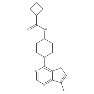 N-(1-{7-methylthieno[3,2-d]pyrimidin-4-yl}piperidin-4-yl)cyclobutanecarboxamide结构式