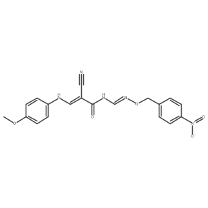 2-cyano-3-(4-methoxyanilino)-N-({[(4-nitrobenzyl)oxy]imino}methyl)acrylamide结构式