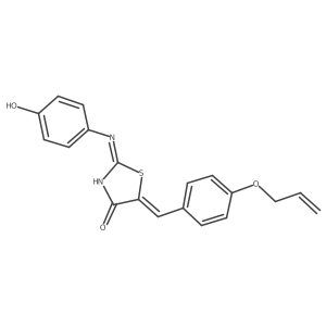 (2E,5Z)-2-[(4-hydroxyphenyl)imino]-5-[4-(prop-2-en-1-yloxy)benzylidene]-1,3-thiazolidin-4-one结构式